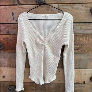 T.La Cream Ribbed Long Sleeve Top